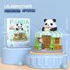 LEGO-kompatibel Panda Kaffebar Mikroklosser: Pedagogisk Byggeklossleke for Barn
