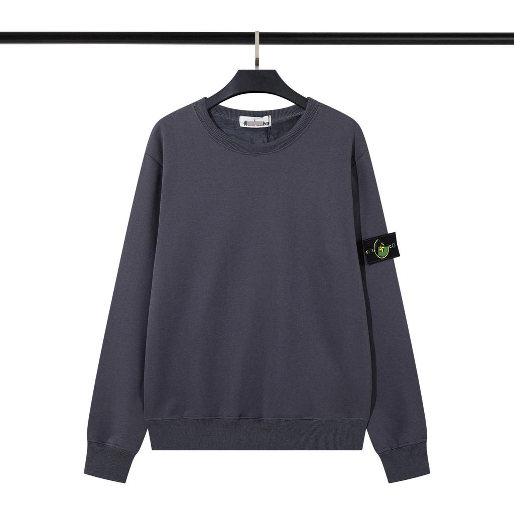 STONE Classic Solid Color Hooded Long-Sleeve Unisex Jacket with Badge – Trendy Island Style for Couples