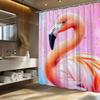 Colorful Flamingo Shower Curtain Pink With Orange Feather Bathroom Decoration With 12 Hooks, Machine Washable Shower Curtain