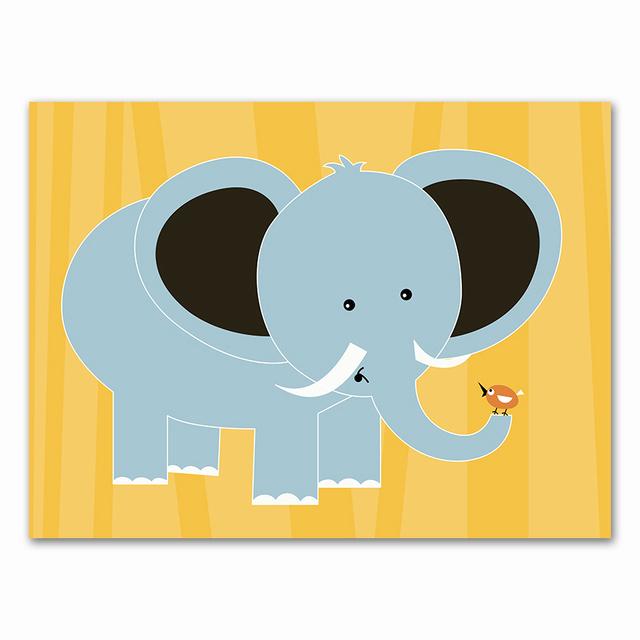 Yellow Lion Canvas Painting Baby Room Decor Cartoon Animals Wall Art Nordic Zebra Plakat Wall Pictures For Baby Kids Room No Frame