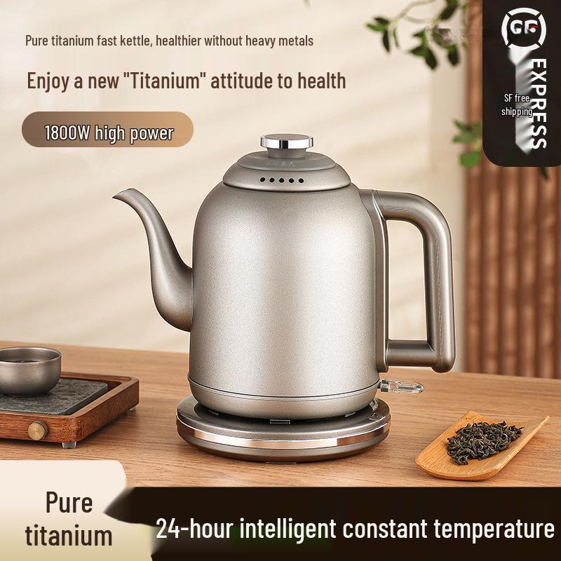 Large Capacity Pure Titanium Electric Kettle with Auto Power-Off and Insulation for Tea Brewing