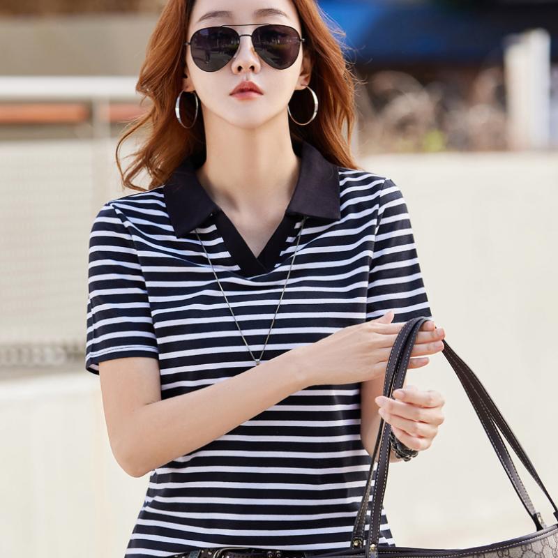 

Футболка из хлопка женская с короткими рукавами, новая летняя одежда в корейском стиле, модная свободная универсальная футболка с круглым вырезом и короткими рукавами 3XL