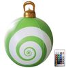 24 Inch Light Up PVC Inflatable Christmas Ball New Years Christmas Ornaments with Light and Remote Holiday Yard Lawn Porch Decor