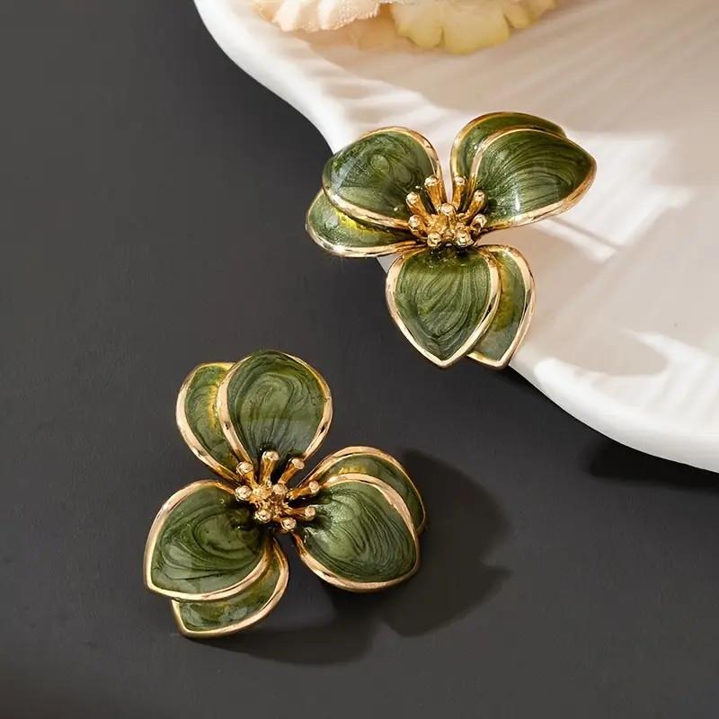 Floral Petal Earrings for Women, Elegant Alloy Dangle Jewelry for Party Music Festival All Season