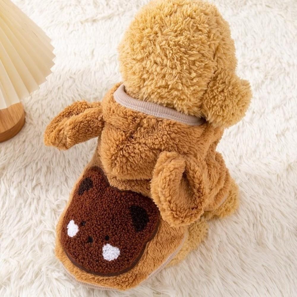 Fleece-lined Dog Warm Clothes Winter Plush Dogs Coat Dog Hiking Jacket for Small Medium Dog