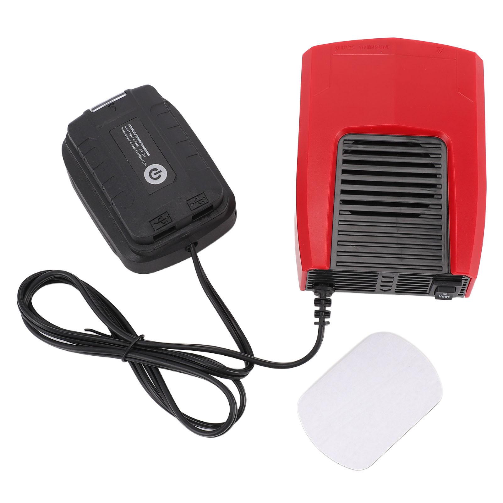 

Battery Space Heater Fit for Makita Portable Quiet Small Electric Thermostat Heater Cooling Fan 2 Use for Car Outdoor w/ Light красный
