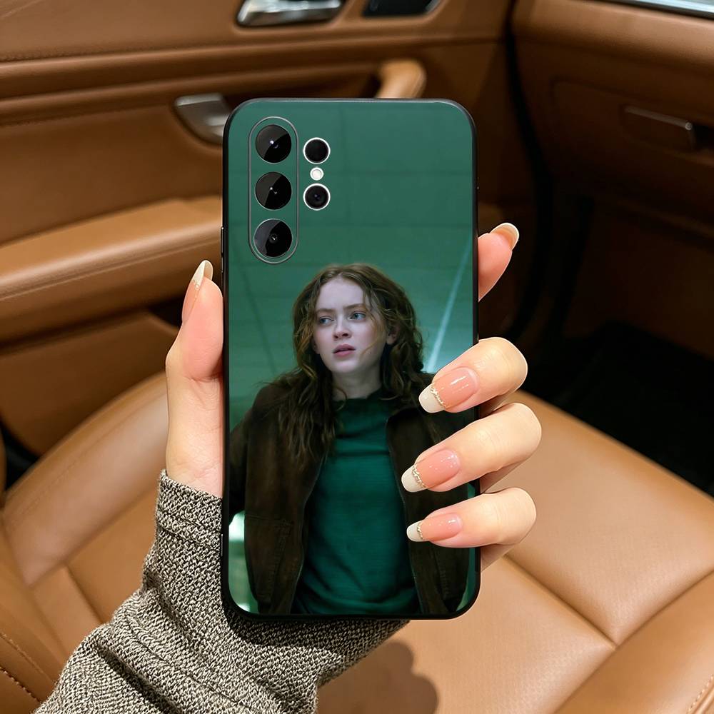 Hit Drama Actress -S-Sadie Sink Black Soft Silicone Phone Case for Samsung Ultra S25, S24, S21, S22, S23, S30, Plus, FE, Lite