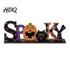Creative Photography Props Halloween Wooden Table Sign Spooky Wicked Tiered Tray Decor Pumpkin Black Office Desk Festive Ornaments Cat Ghost Design,
