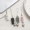 Fashion Flocking Cat Heart Pendant Phone Straps Lanyard Pocket Keychain Strap Backpack Charm Car Key Decoration
