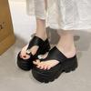 Thick-Soled Women'S Height-Increasing Slippers For Women New Fashion Outer Wear Rhinestone Slippers Versatile Trendy Sandal