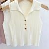 Casual Solid Color Sexy Commuting Sweet Button Lapel Vest For Women