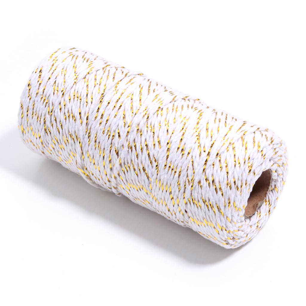 100M/Roll Cotton Cord Baker Twine Colorful Cotton Twine Macrame Cords String DIY Christmas Gifts Packing Home Textile Decoration