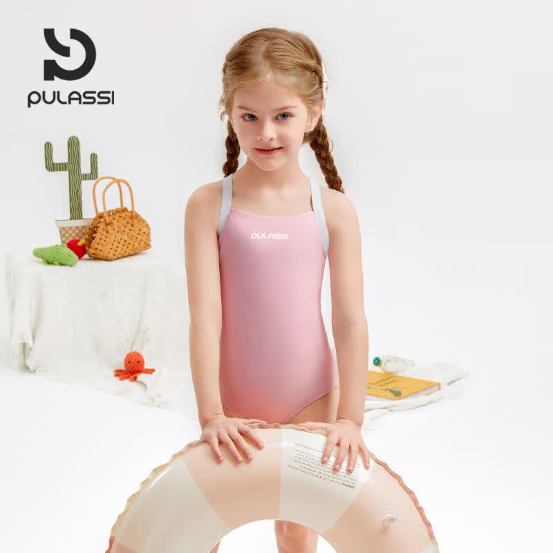 PULASSI Girls' Professional One-Piece Training Swimsuit