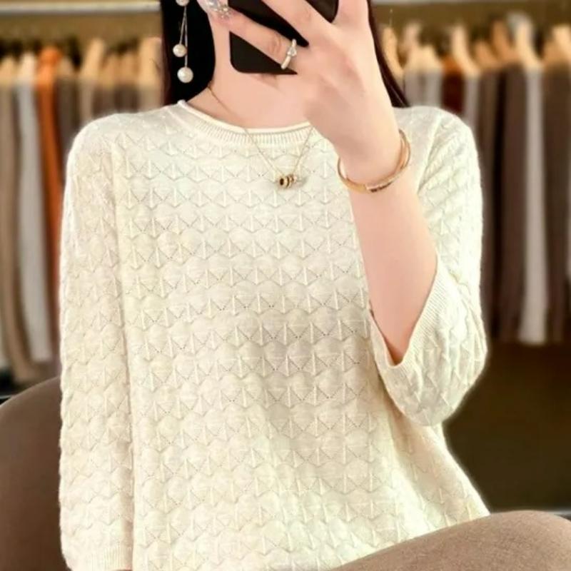 XS-6XL Plus Size Thin Knit Sweater Spring and Autumn Tops Female Mothers Autumn and Summer One-fold Lightweight Sweater Women