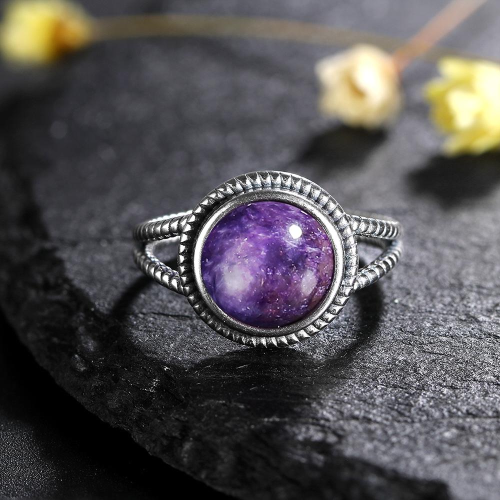 CopperRings With 10MM Round Natural Moonstones Women's Wedding Party Anniversary Fine Jewelry Ring