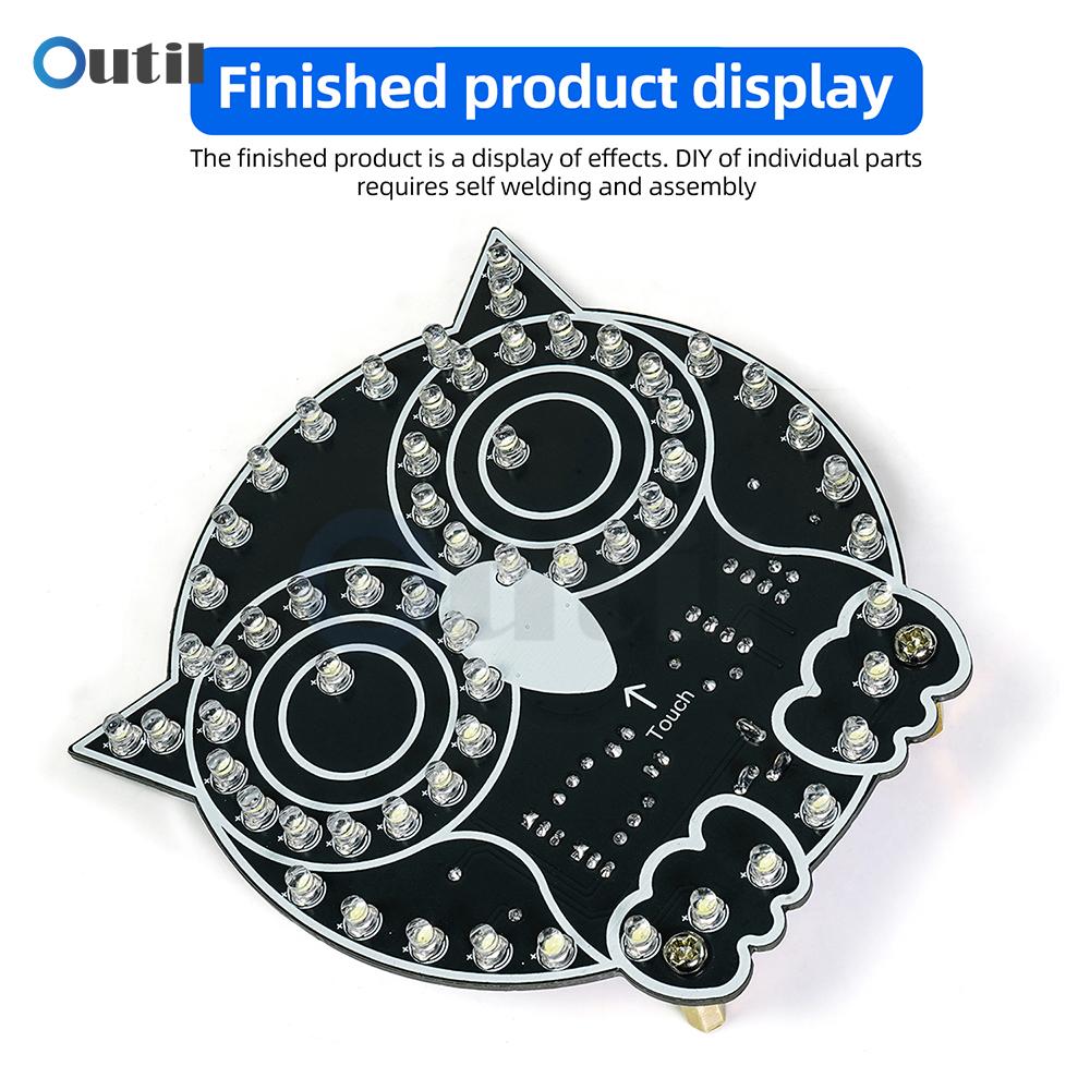 DIY LED Owl Touch Light Kit for Beginners with Adjustable Brightness Night Light and 4 Display Modes Fun Electronics Project