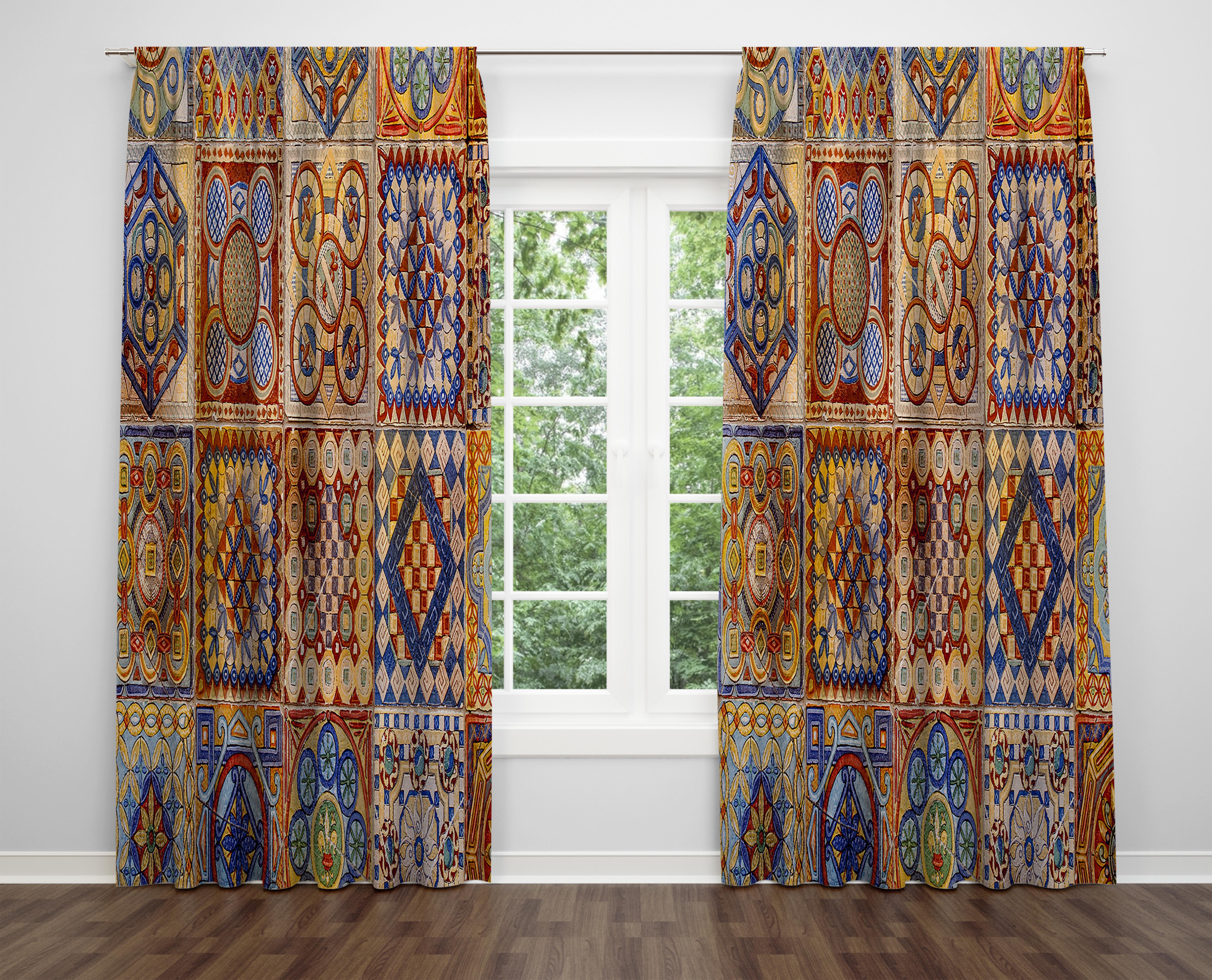 

Декоративний дизайн, високоякісна бавовняна тканина, ви можете вибрати одну або подвійну фіранку з крила 1 piece різнокольоровий