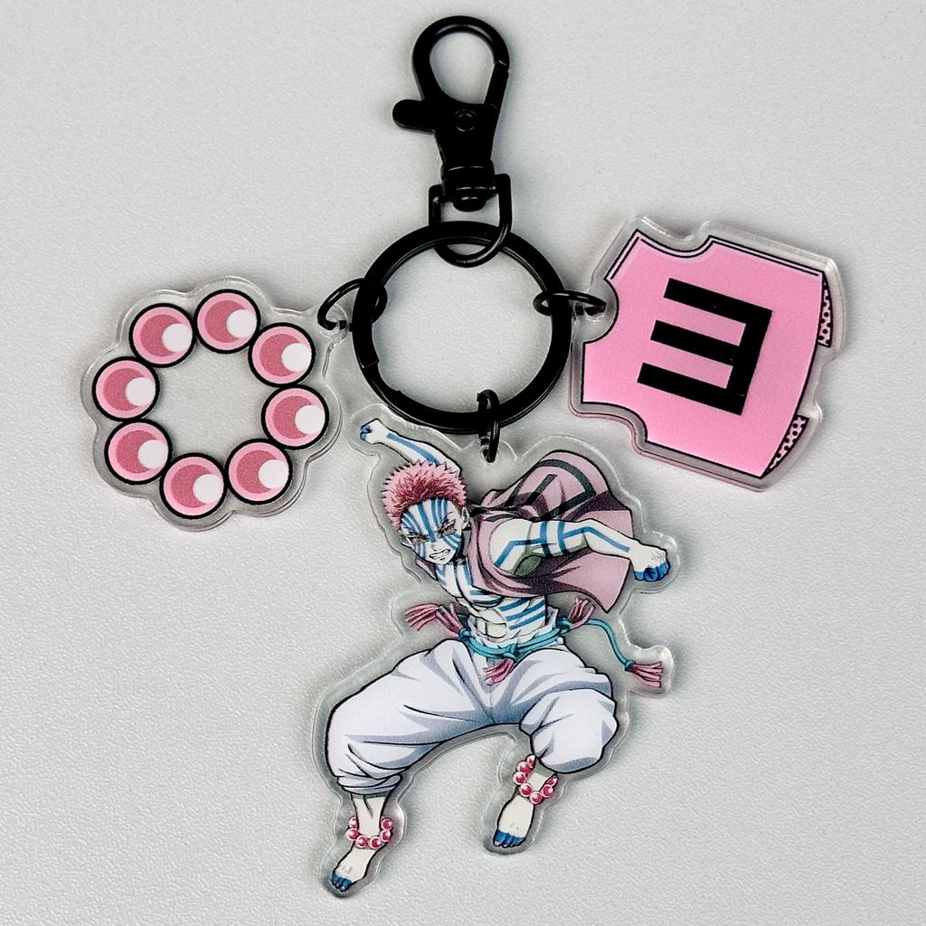 Keychain Pendant Anime Demon Slayer Kimetsu No Yaiba Kamado Tanjirou Double Sided HD Bag Pendant Gift For Fans Cosplay Props Jewelry Gift