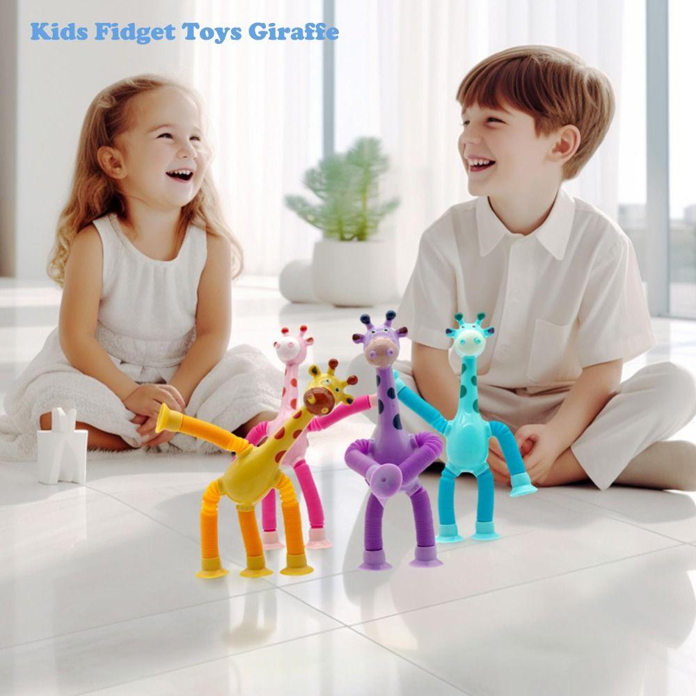 Suction Cup Stretchable Giraffe Toy Stretchable Educational Deformation Animal Fidget Play