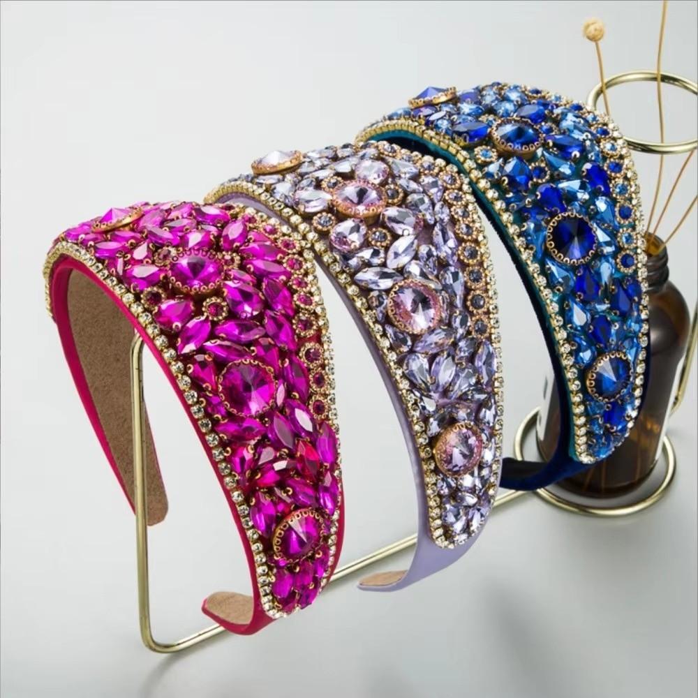 Full Diamond Rhinestone Headbands Super Flash Women Party Headwear Hair Band Hoop Hair Accessories