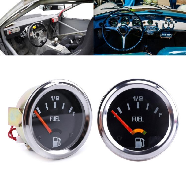 Metal 12V 52mm Mechanical Fuel Gauge Oil Quantity Meter with Bright LED Screen for Clear Visibility, Auto Repair Shops