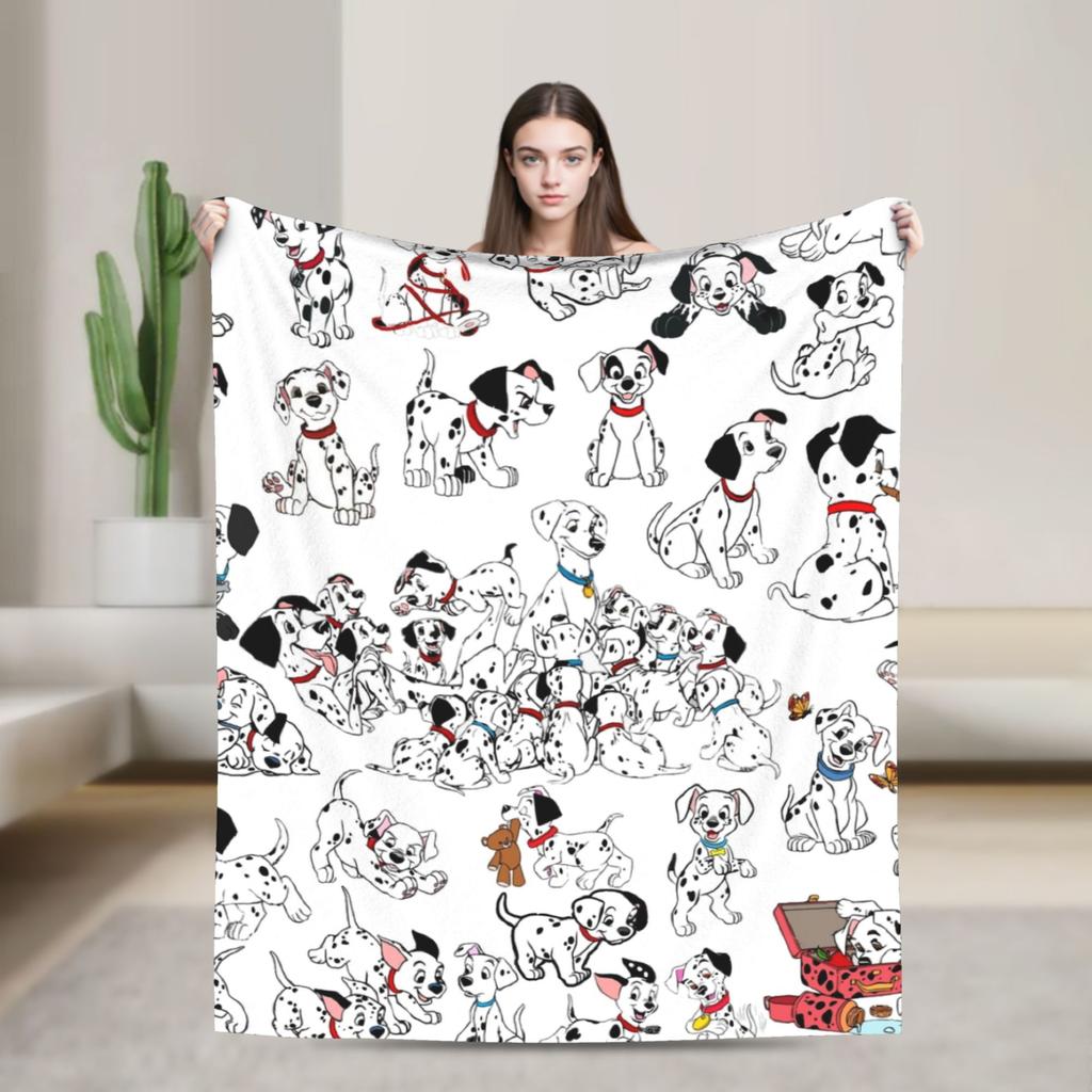 101 Dalmatians Cute DOG Pattern Blanket Anime Wool Vintage Warm Throw Blankets for Home Restaurant  Winter