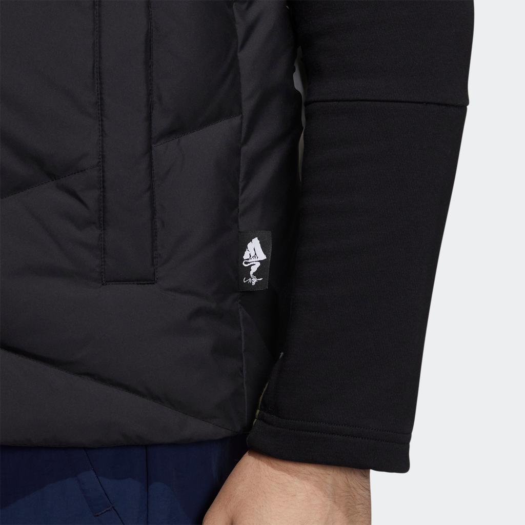Adidas Zjy Gfx Dwn V Zip-Up Collar Solid Down Vest Men Tops Black H20779