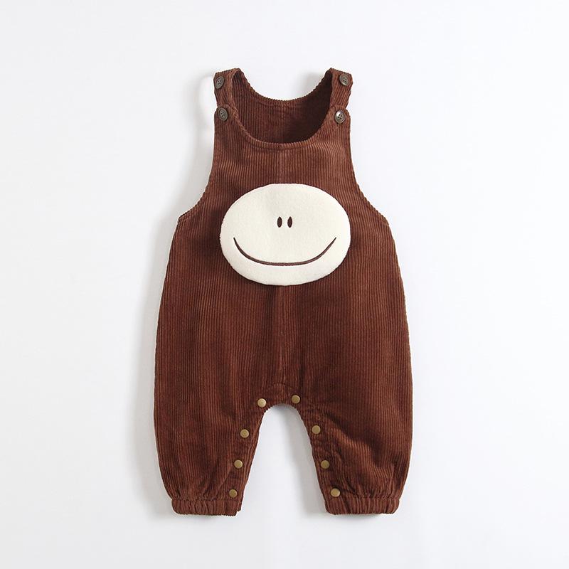 Winter Koreanischer Stil Cord Fleecegefütterte Cartoon Overalls für 0-3 Jahre
