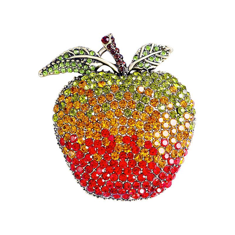 

Christmas Eve Apple Retro Literary High-end Accessories Jewelry Brooch 2*2cm