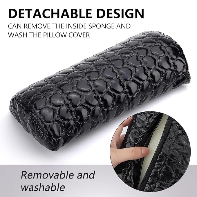 URBAN BOX Hand Rest Nail Pillow for Nails, Washable PU Leather Nail Armrest Detachable Manicure Hand Pillow Cushion Nail Art Accessories Tool for