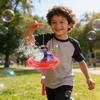 Máquina de Bolhas para Crianças Lanterna Portátil Fabricante de Bolhas Soprador de Bolhas de 6 Furos Spray Contínuo de Bolhas Brinquedo Seguro para Exterior