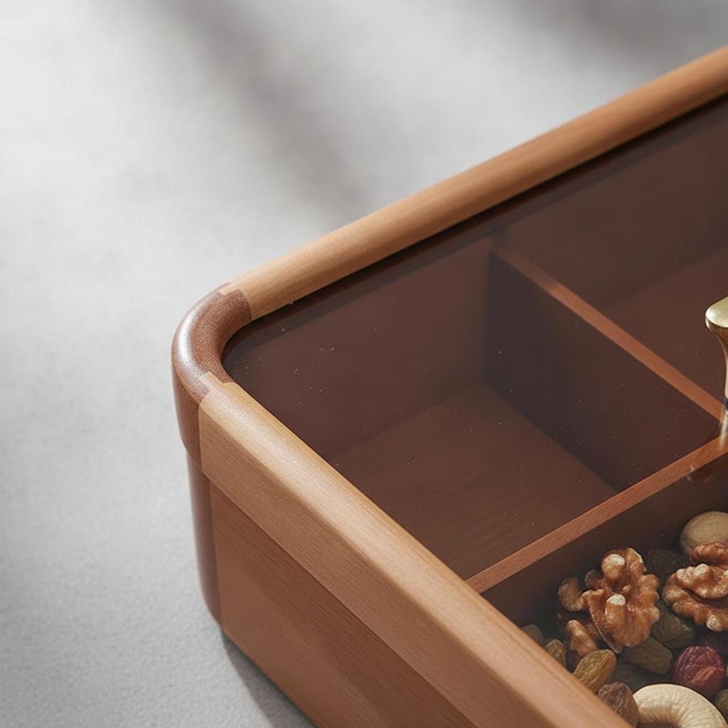 Divided Serving Tray with Lid and Handle Clear Snack Container
