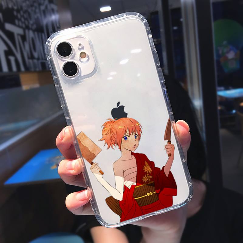 Kagura Gintama Anime lustige Telefon Fall Transparent weiche Für iphone 12 11 13 7 8 6 s plus x xs xr pro max mini