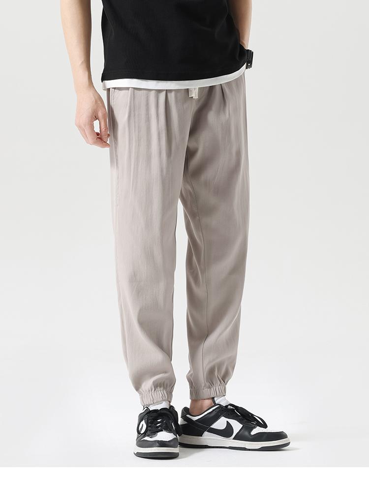 Tech Cool Tencel Summer Thin Casual Long Pants Men's Pants Leg Tight Sports Pants