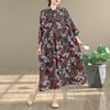 DIMANAF New 2026 Women Plus Size Spring Summer Beach Long Dress Lady Loose Oversize Maxi Floral Print Cotton Button