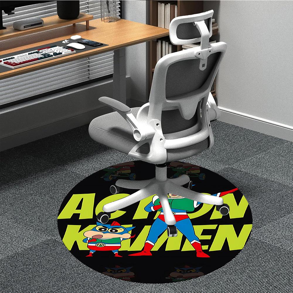 

1pc Crayon Shin-chan Chair Carpet for Office, Indoor Non-Slip Polyester Fiber Carpet, Machine Washable, Durable Construction yy251205146 80cm by 80cm