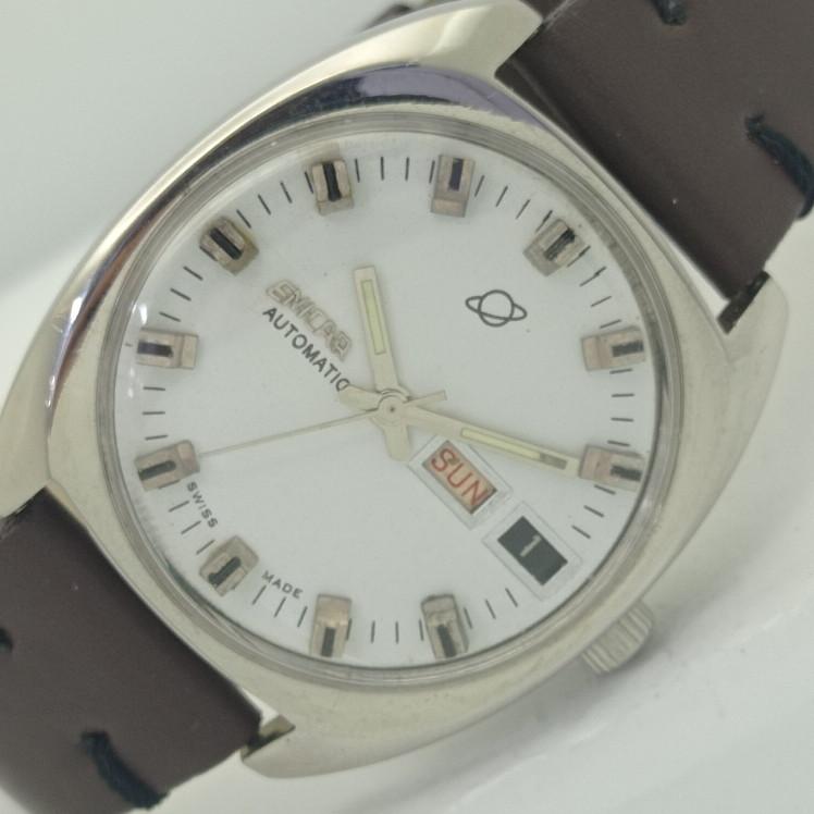 

Б/У ENICAR AUTO 167 ШВЕЙЦАРСКИЕ МУЖСКИЕ МЕХАНИЧЕСКИЕ ЧАСЫ a411322-1 Sku001-a411322