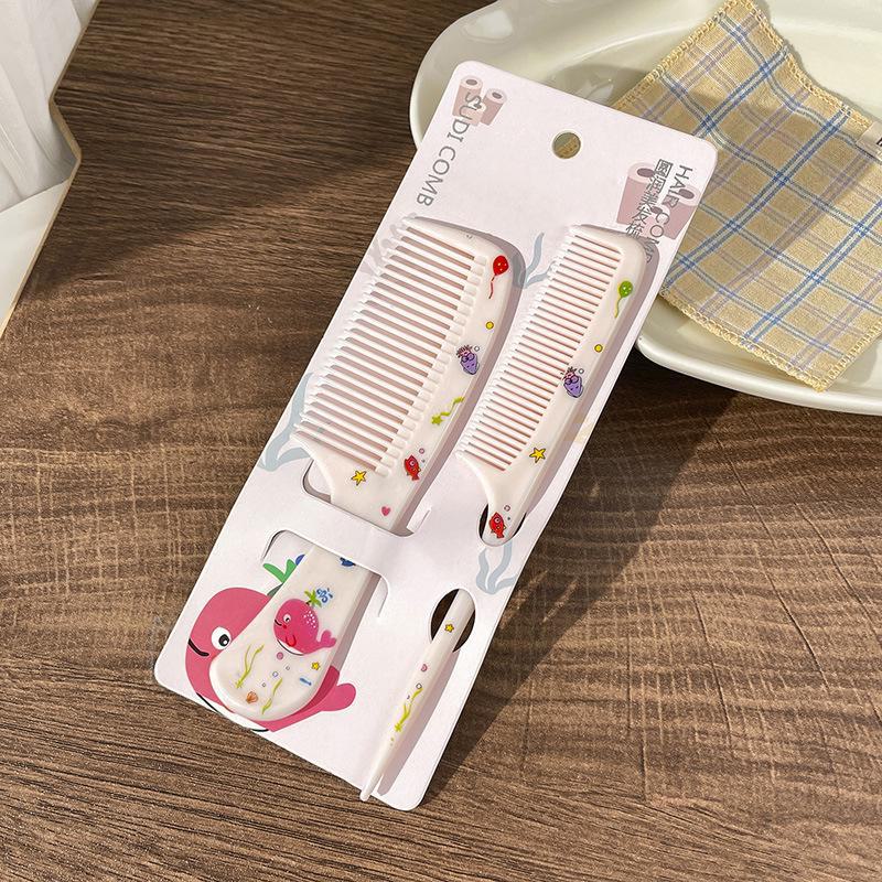 

Детская антистатическая расческа с мелкими зубьями в виде животных из мультфильма для девочек с длинными волосами Whale розовый