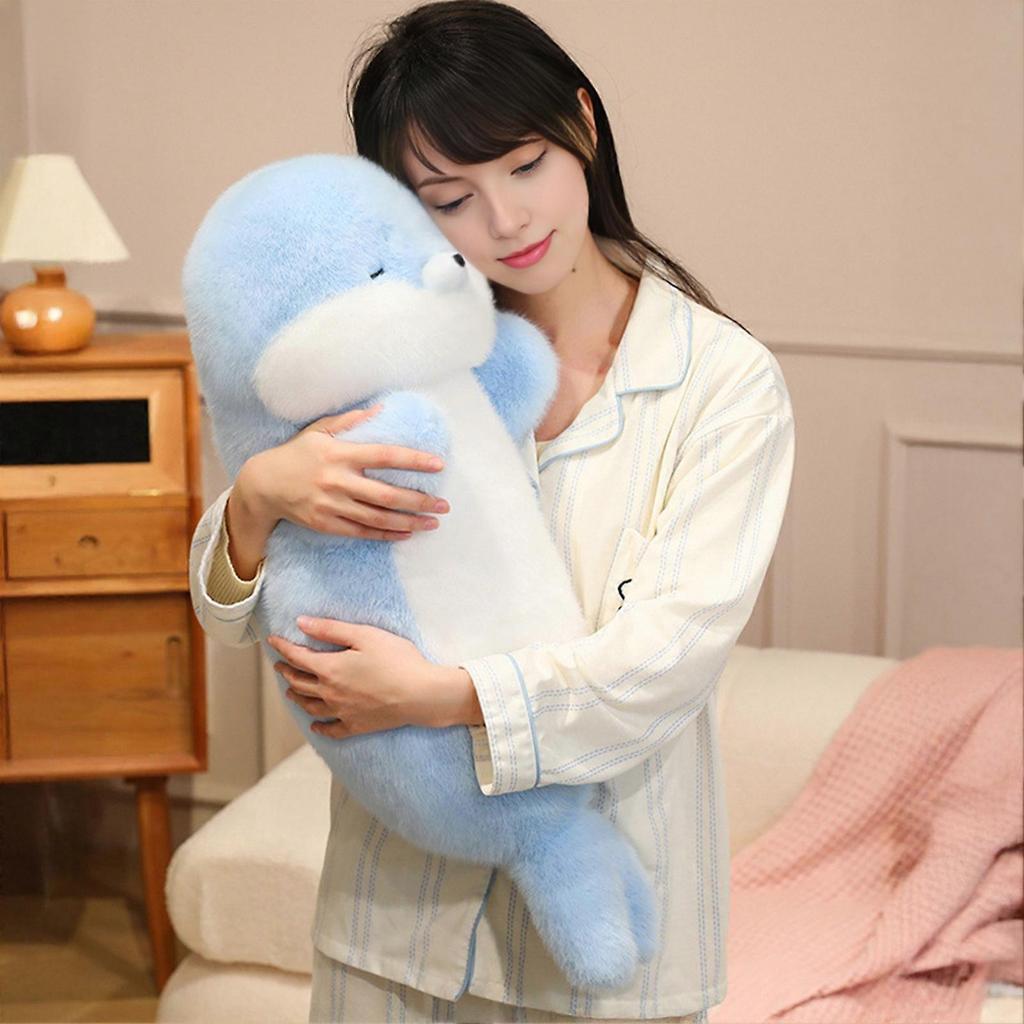 70CM Robbenpuppe Plüsch-Kuschelkissen 70cm Weiches gefülltes längliches Robbenkissen zum Schlafen Rückenstütze