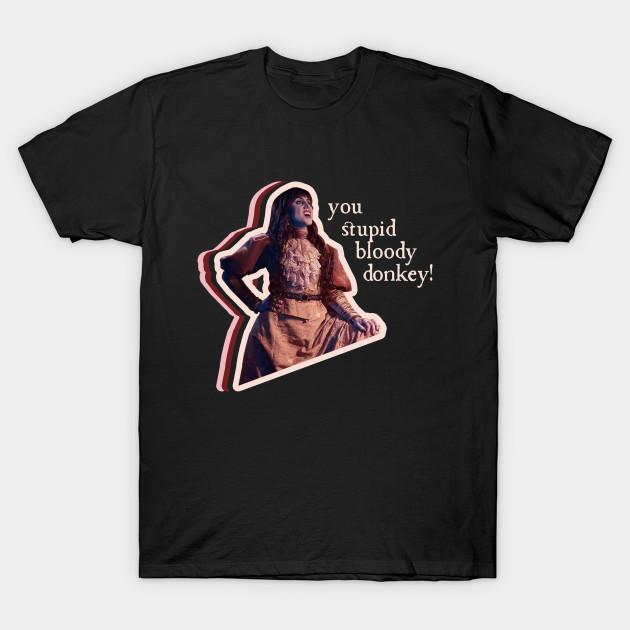 

Men Black Print T-shirt You Stupid Bloody Donkey! No-Cut Transfer Paper Print Cotton Tshirt M чорний