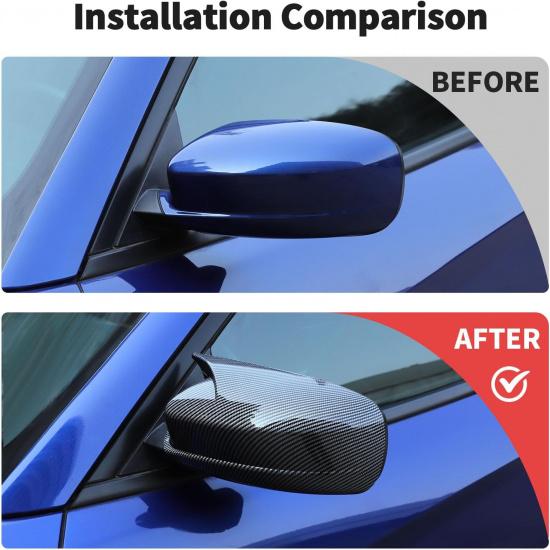 JWWY Side Mirror Cover Rearview Mirror Cover Replacement Decorative Mirror Cover Trim Fit for 2010-2025 Dodge Charger Exterior Accessories Carbon