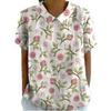 2025 Women's Floral Digital Print Short Sleeve Top