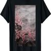 Japan Sakura Garden Mountains And Cherry Blossoms Woodblock T-Shirt(9)