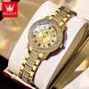 OLEVS 9943 Luxus Diamant Damen Uhr Mode Original Damen Römisch Eingelegtes Zirkon Zifferblatt Wasserdicht Damen Quarz Uhr Reloj Mujer
