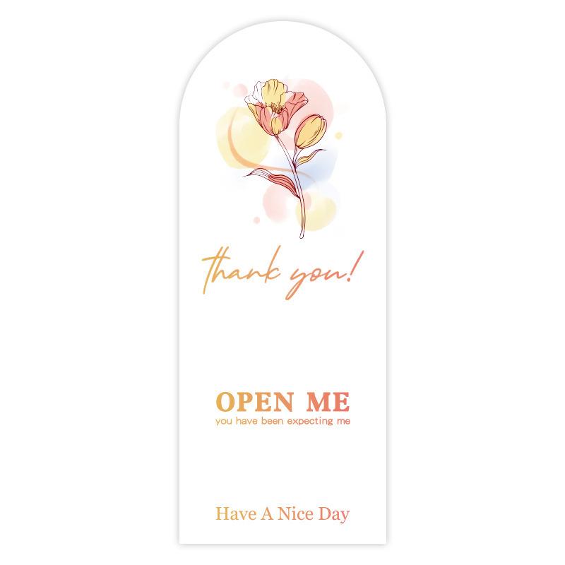 50 Sheets/pack, Floral Stickers, Minimalist, Printed Decoration, Rectangular, Sealing Stickers, Gift Box Sealing Stickers, Adhesive Labels