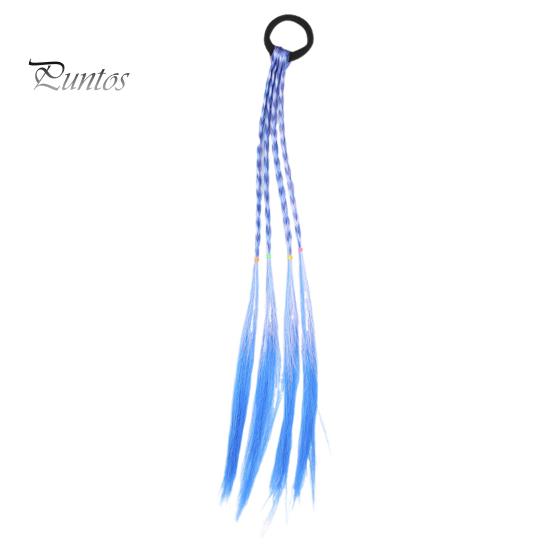 Flettet parykk Hårtau Elastisk bånd Ingen hodebunnsskade Hårslips Fargerikt tau Gradient farge Parykk Pigtail Hårtilbehør