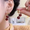 Silver Zircon Cherry Earrings - High-End, Light Luxury Studs with Fresh, Sweet Design