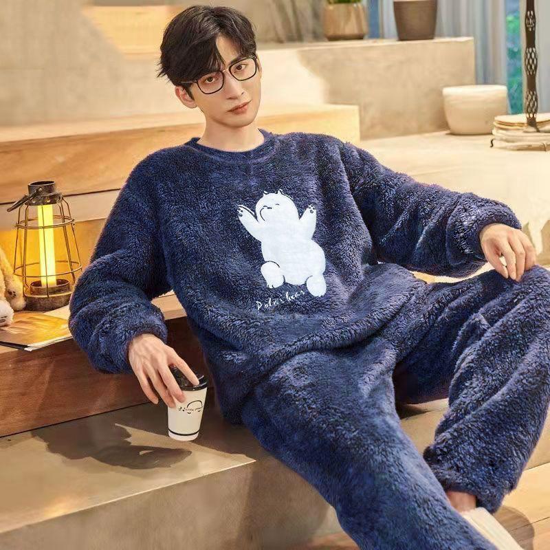 Forro Polar Pijamas De Adolescentes Hombre Pijama De Otoño E