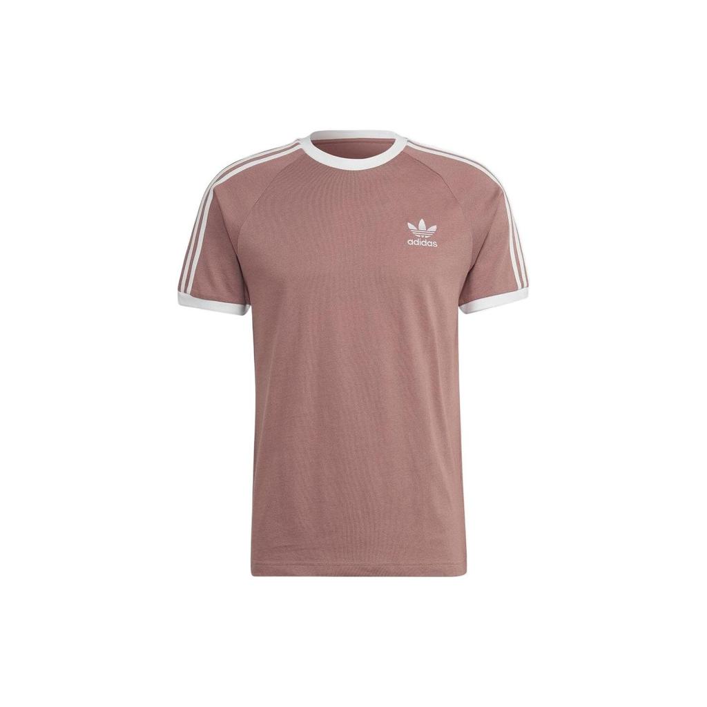 Adidas Originals Trefoil Logo Striped Short Sleeve T-Shirt Men Tops Dirty-Pink HM9326