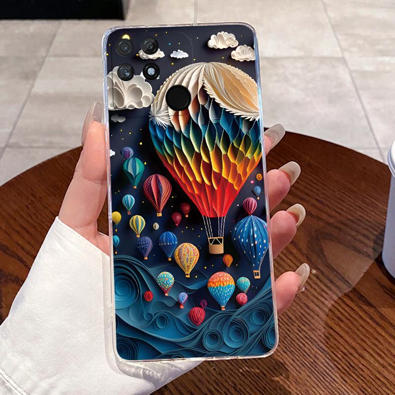 Casing For Realme Narzo 50A Fundas Capa Clear Silicone Jelly Soft TPU Back Cover Cute Rabbit Cat Dinasaur Phone Case Coque